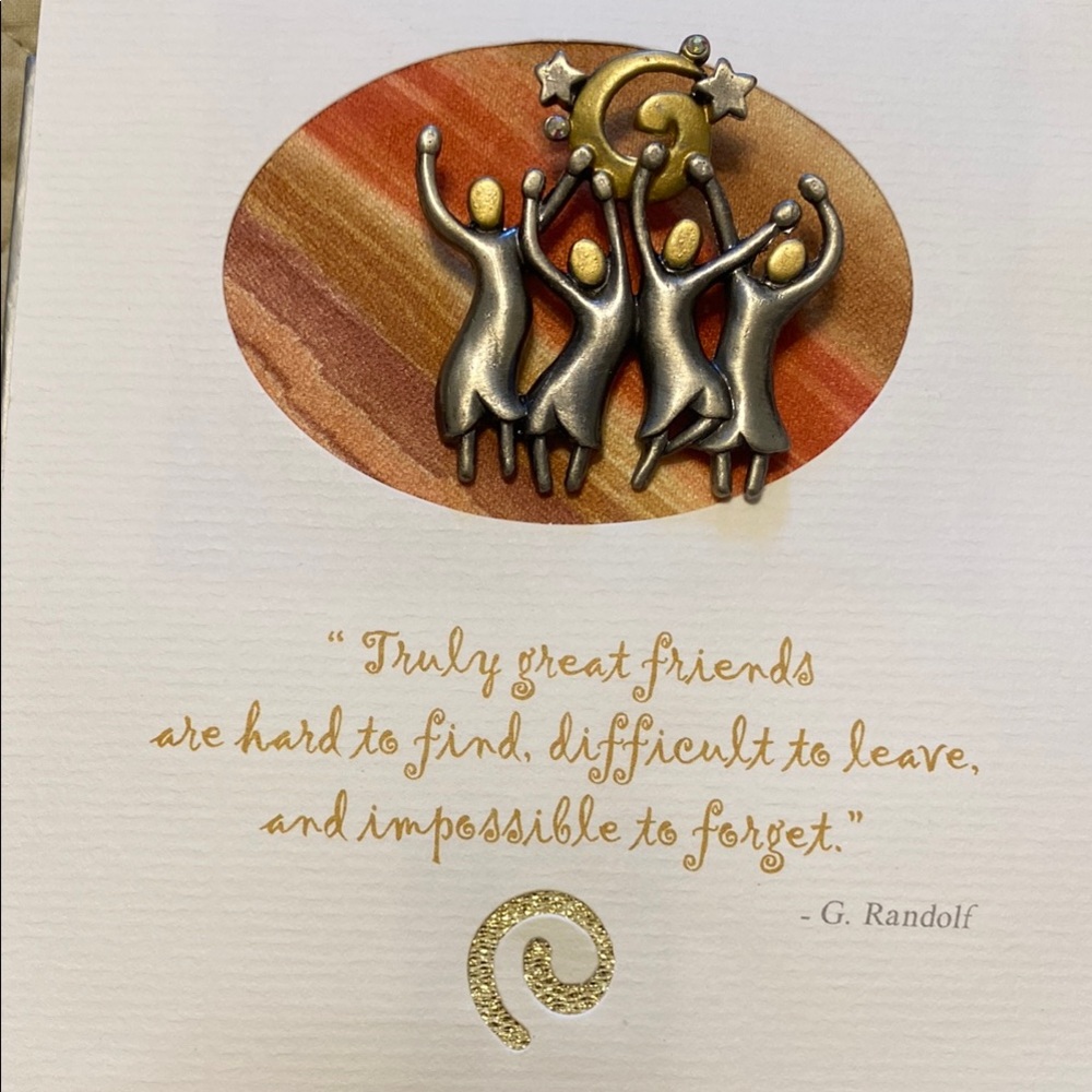 Warm Earthy Wearable Pin attached to blank card